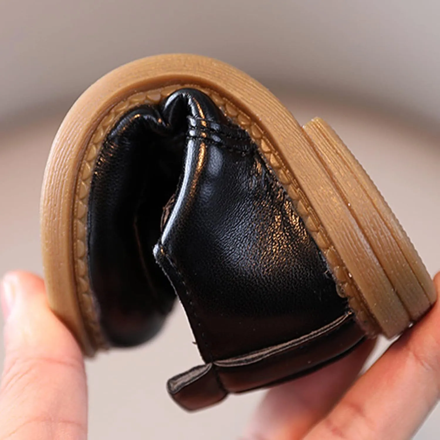Toddler Boys Closed Toe Leather Shoes Lace-Up First Walking Non-Slip Sneakers Low Heel Trendy Casual Comfort Shoes