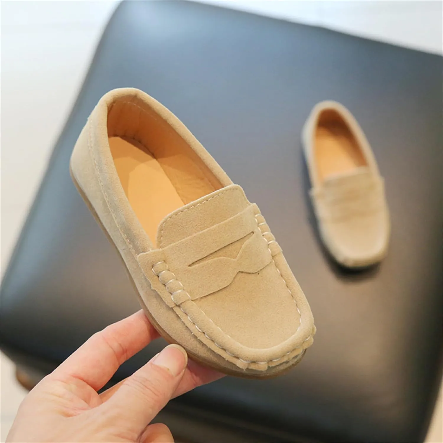 Toddler Boys Girls Loafer Shoes Soft Slip On Boat Dress Flat School Uniform Walking Shoes