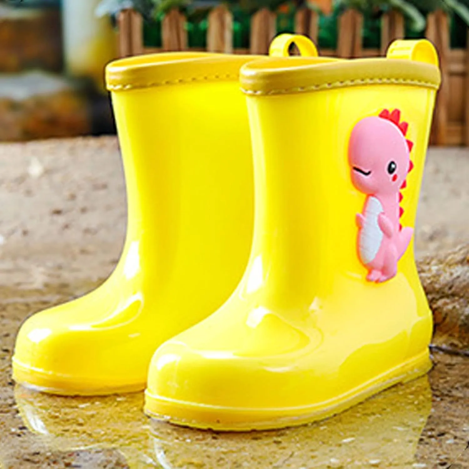 Toddler Dinosaur Rain Boots Little Boys Girls Water Boots Kids' Rainboots Rubber Waterproof Non Slip Rain Boots