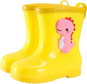 Toddler Dinosaur Rain Boots Little Boys Girls Water Boots Kids' Rainboots Rubber Waterproof Non Slip Rain Boots
