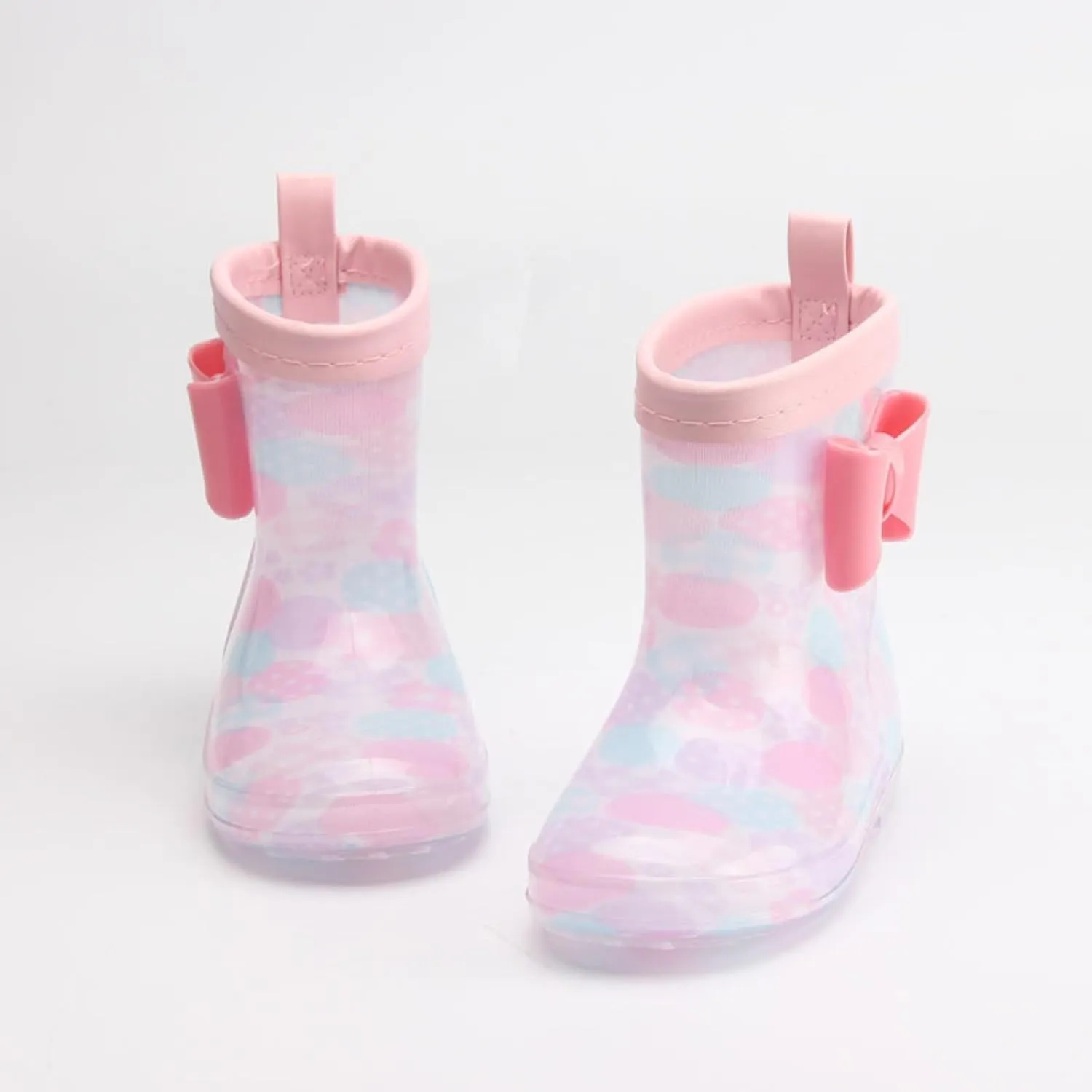Toddler Girls Tie Dye Bowknow Rain Boots Kids Colorful Water esistant Lightweight Fashion Tall Boots for Toddler Girls