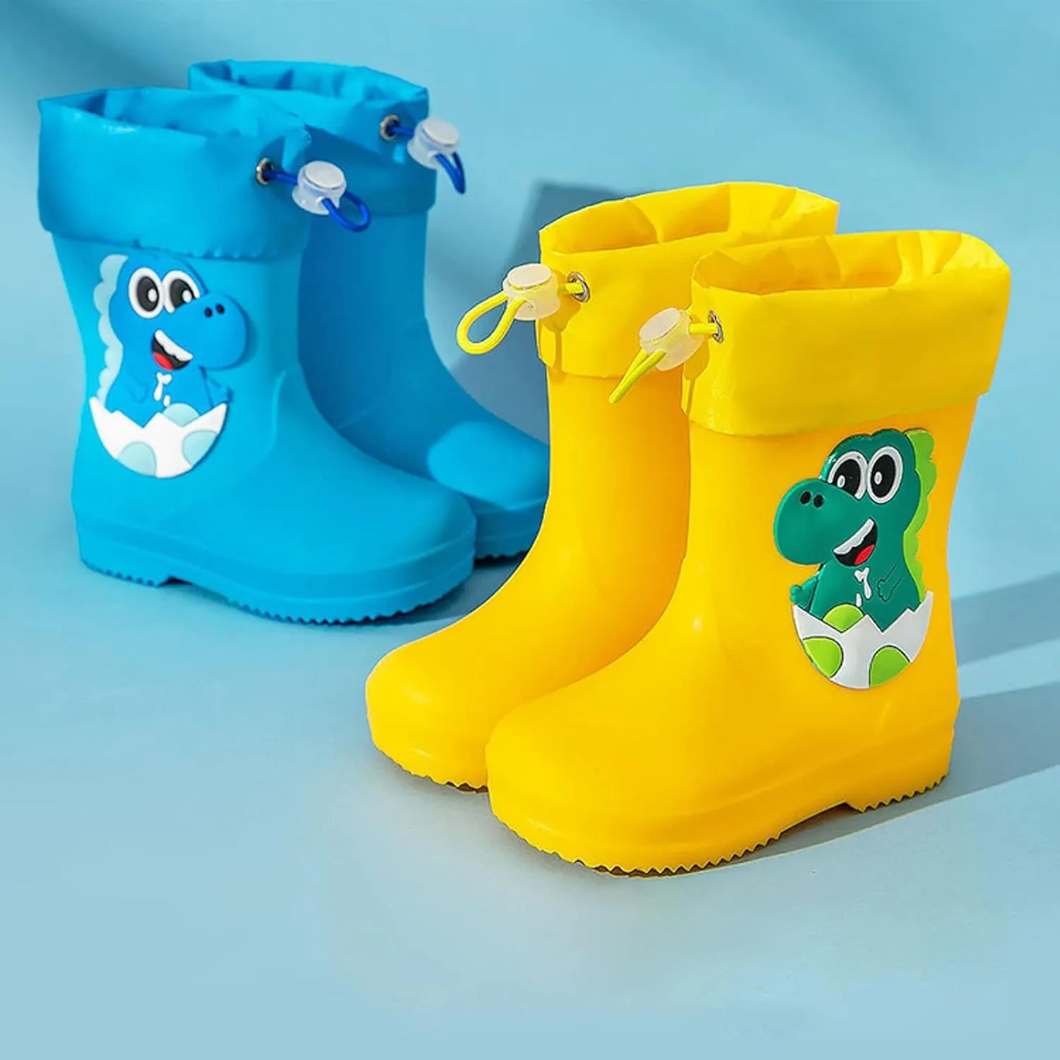 Toddler Kids Elastic Mouth Rain Boots Textured Soles Non Slip Light Comfortable Fashion Casual Rubber Rain Children Boot