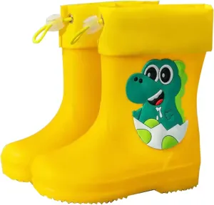 Toddler Kids Elastic Mouth Rain Boots Textured Soles Non Slip Light Comfortable Fashion Casual Rubber Rain Children Boot