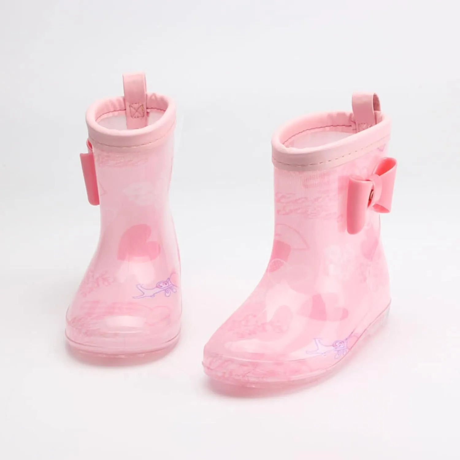 Toddler Kids Rain Boots Short Cute Rainbow Bow Rain Boots Baby Easy On Lightweight Fashion Girls Size 13 Dress Shoes