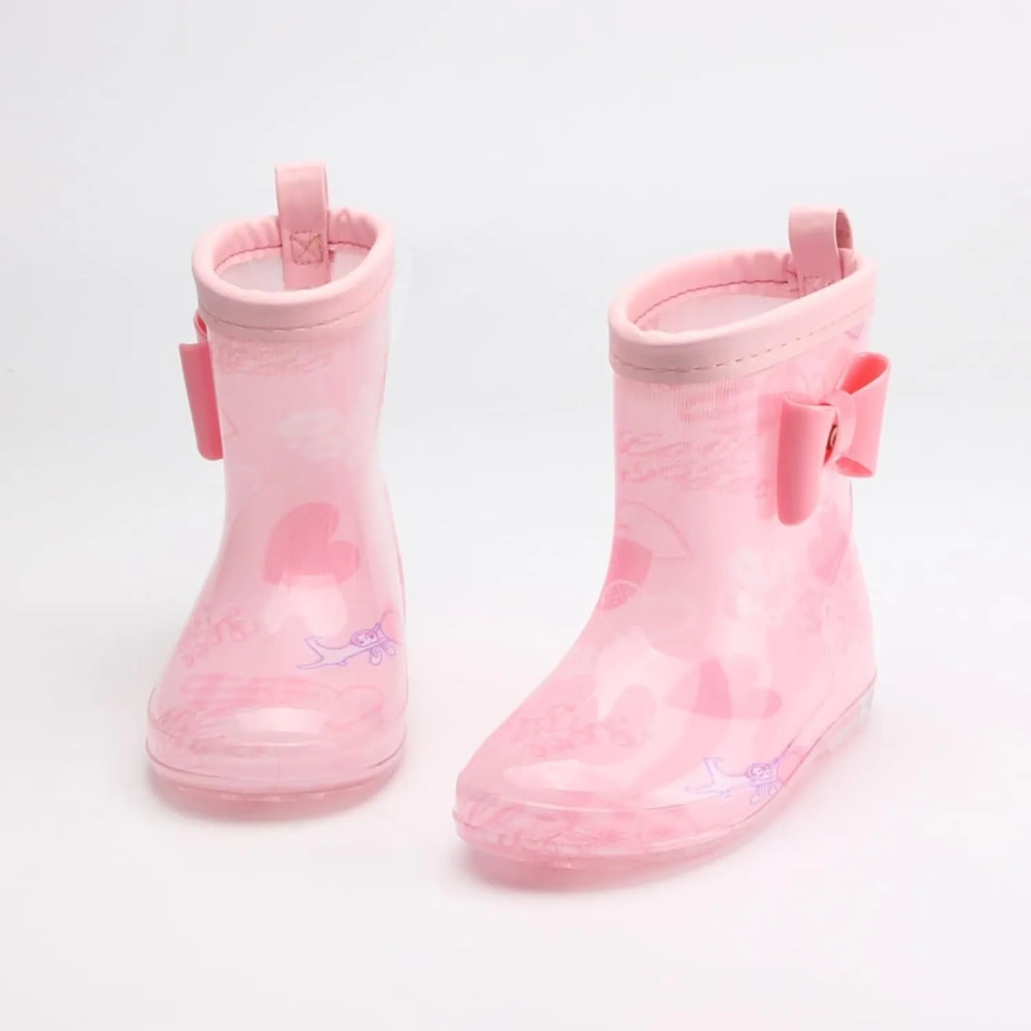 Toddler Kids Rain Boots Short Cute Rainbow Bow Rain Boots Baby Easy On Lightweight Fashion Girls Size 13 Dress Shoes