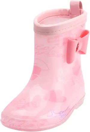 Toddler Kids Rain Boots Short Cute Rainbow Bow Rain Boots Baby Easy On Lightweight Fashion Girls Size 13 Dress Shoes