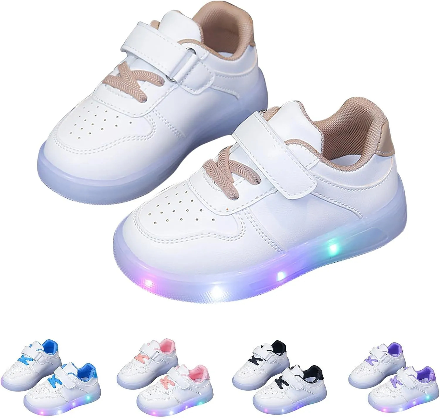 Toddler No Lace Glitter Sneakers Flat Non Slip Sole Rubber Lightweight Sport Shoes Baby Boys Girls First Walking Shoes