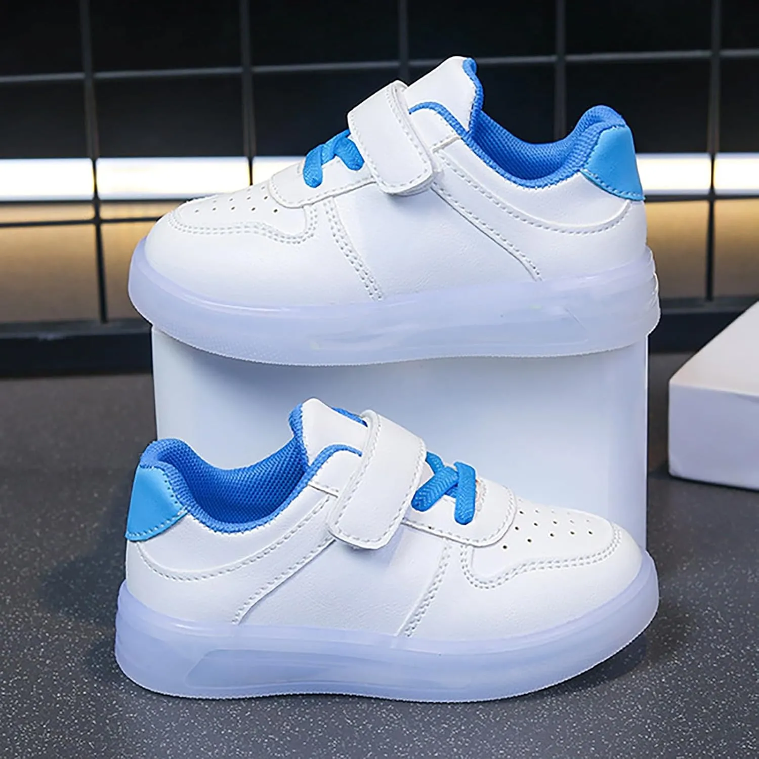 Toddler No Lace Glitter Sneakers Flat Non Slip Sole Rubber Lightweight Sport Shoes Baby Boys Girls First Walking Shoes