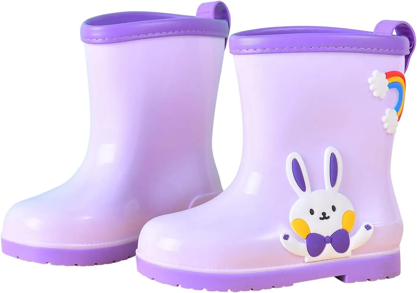 Toddler Rain Boots Baby Rain Boots Short Rain Boots for Toddler Easy-on Cute Lightweight ??aterproof Non Girls Heels