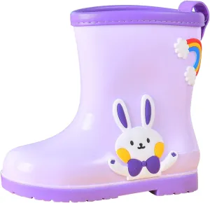 Toddler Rain Boots Baby Rain Boots Short Rain Boots for Toddler Easy-on Cute Lightweight ??aterproof Non Girls Heels