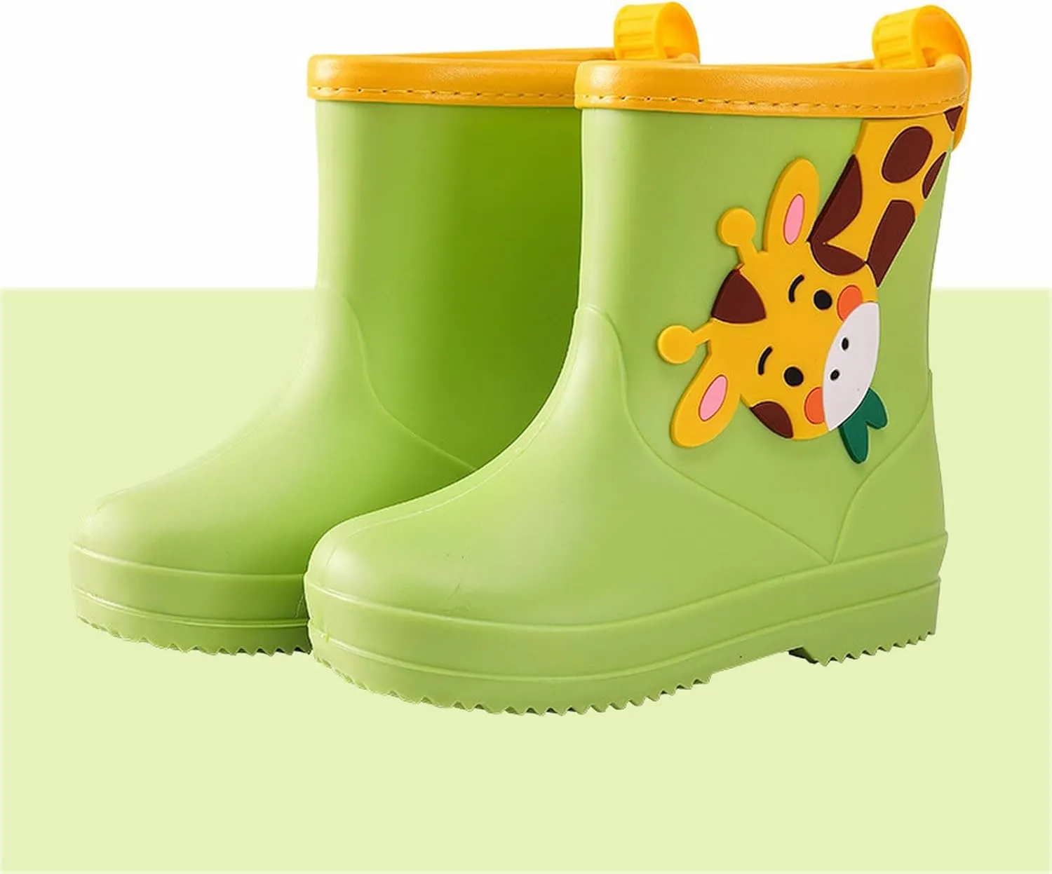 Toddler Rain Boots Boys Girls Giraffe Cartoon Rain Boots Kids Short Rainboots Easy-on Lightweight and Waterproof