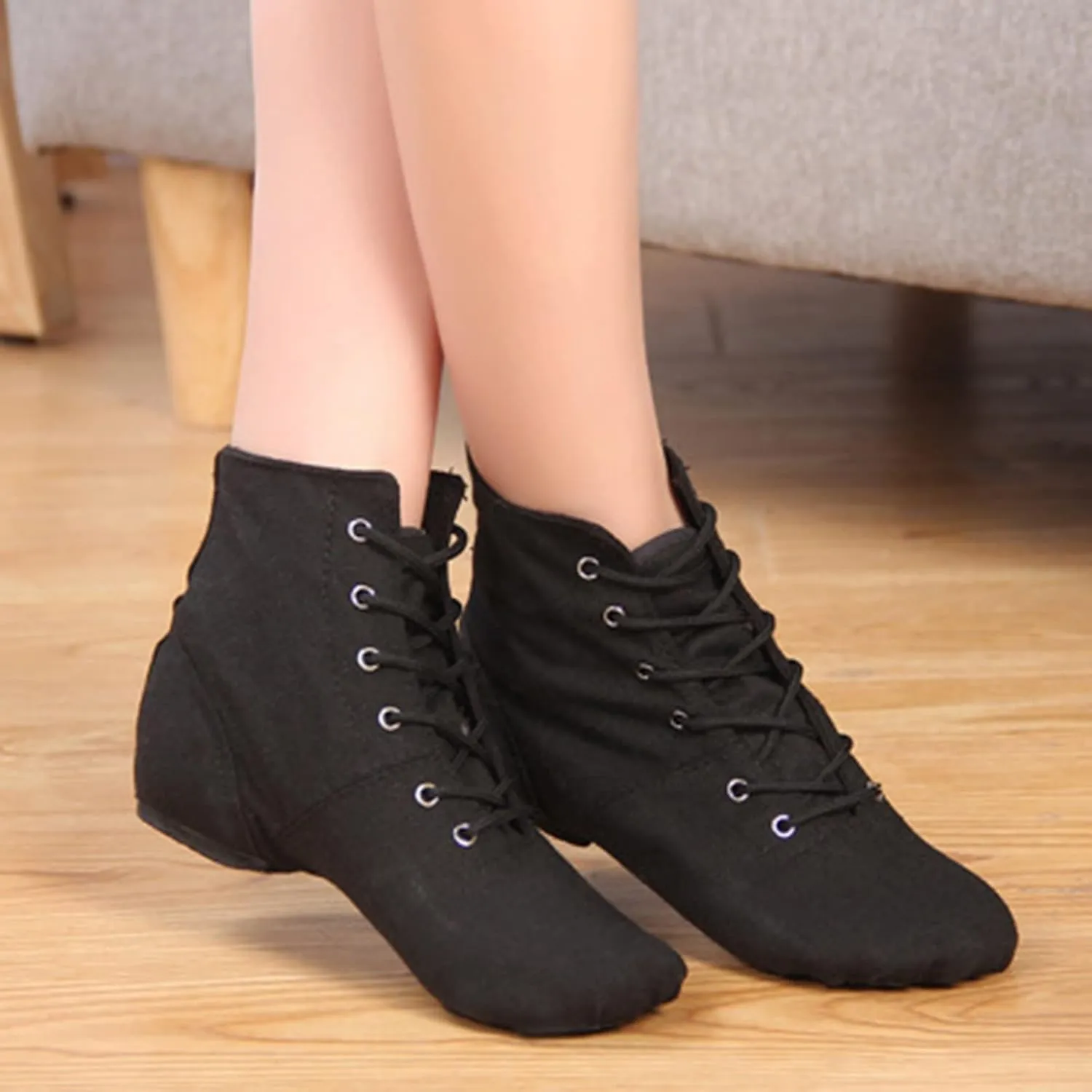 Toddler Sneakers Size 9 Canvas Black Tie Sport Shoes Baby Girls Boys Yoga Dance Shoes Childrens Cozy High Top Booties