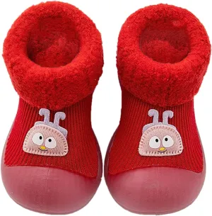 Toddler Sock Shoes,Baby Home Slippers Cartoon Warm House Slippers for Infant Lined Winter Indoor Shoes Girls Boots