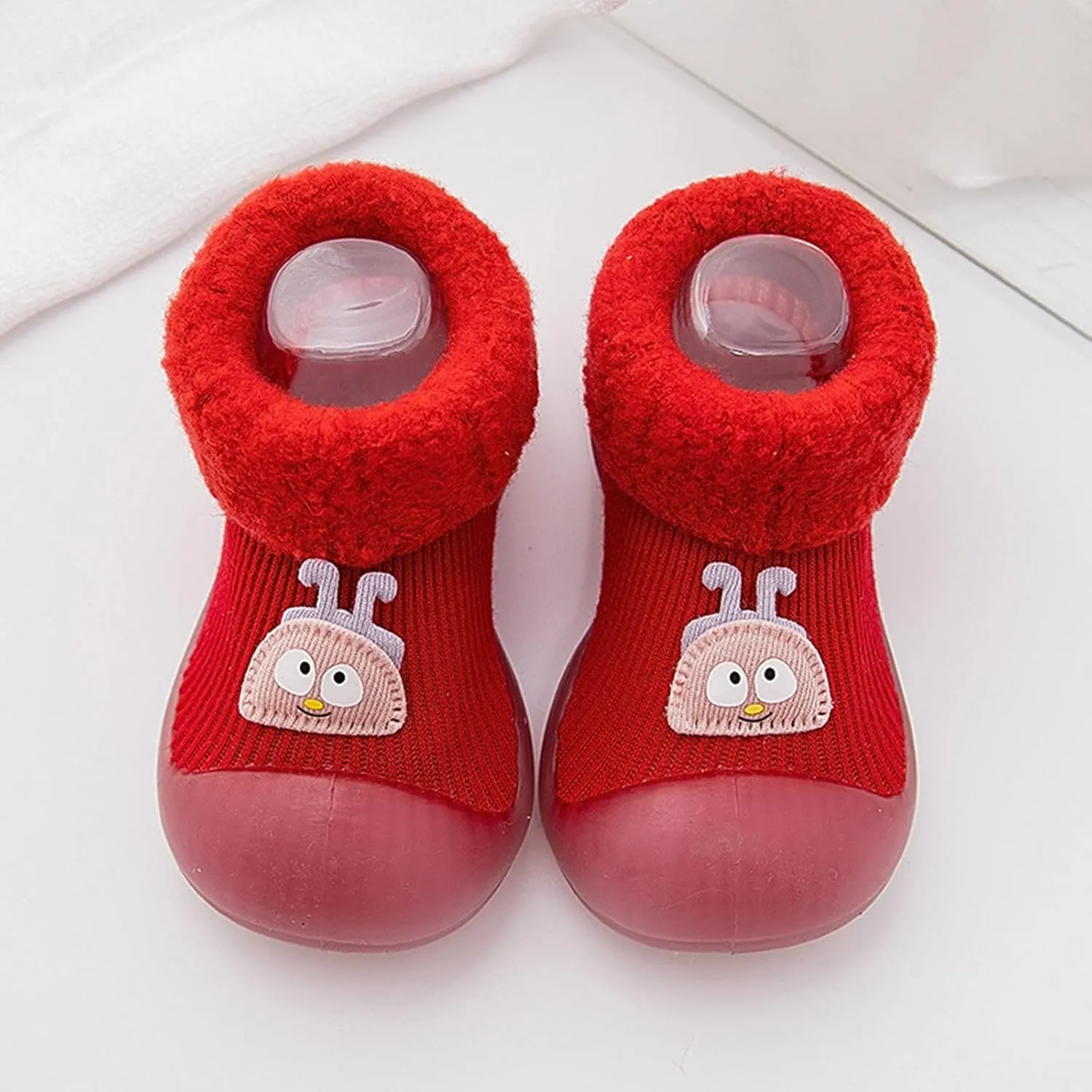 Toddler Sock Shoes,Baby Home Slippers Cartoon Warm House Slippers for Infant Lined Winter Indoor Shoes Girls Boots