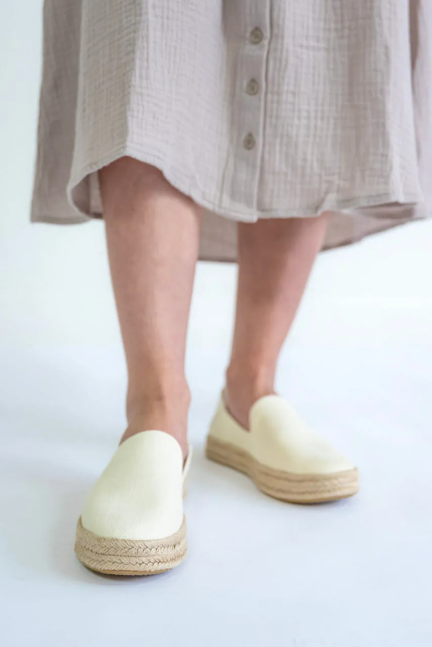 Toms Natural Twill Espadrille Slip-On Shoes