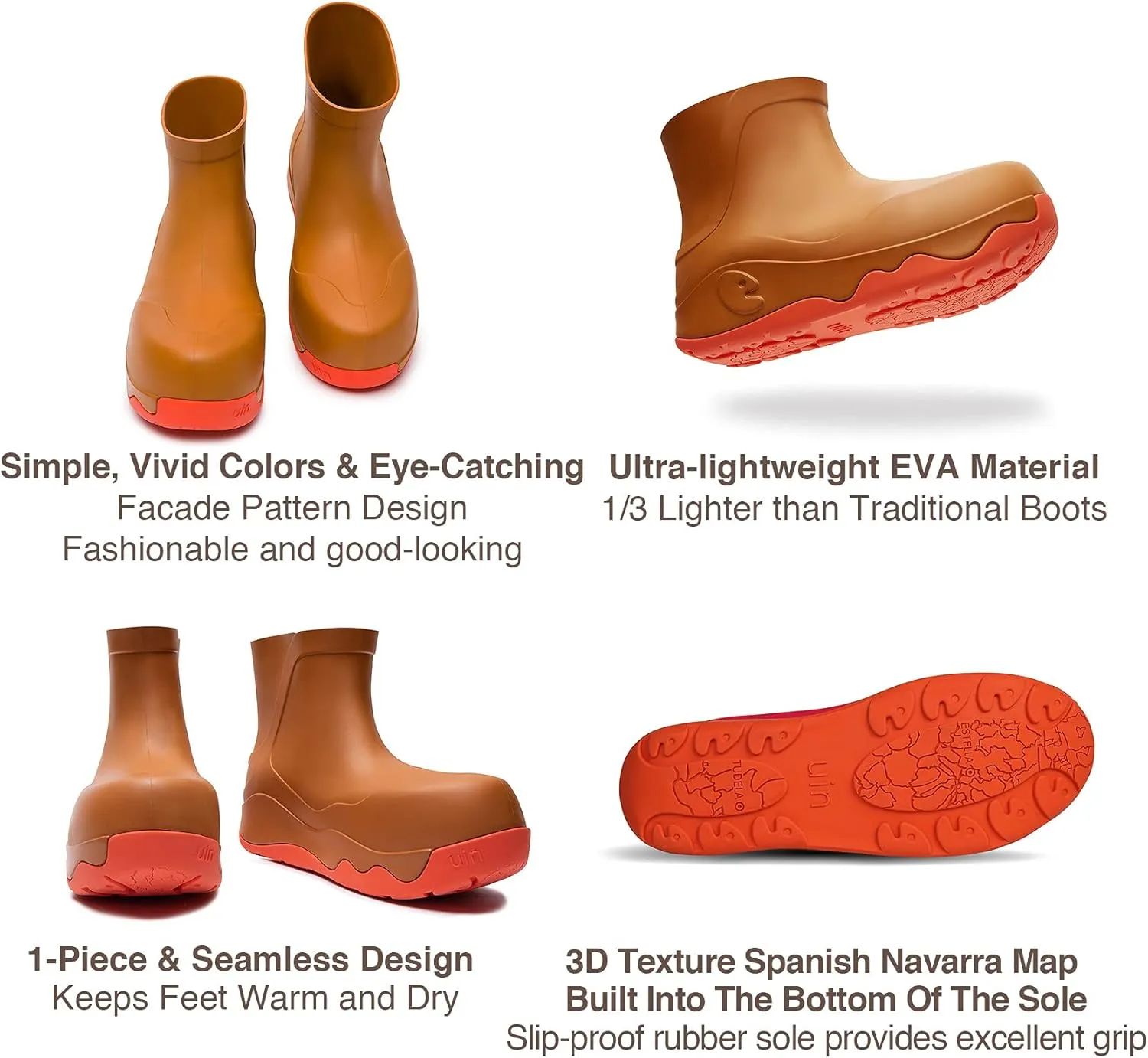 UIN Women's Ankle Fashion Boots Casual Comfort Walking Color Art Painted Shoes Navarra