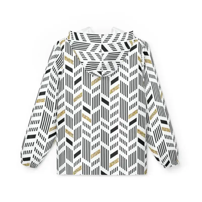 Unisex Windbreaker Jacket Yellow Geometric Pattern