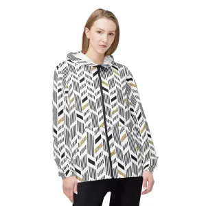 Unisex Windbreaker Jacket Yellow Geometric Pattern