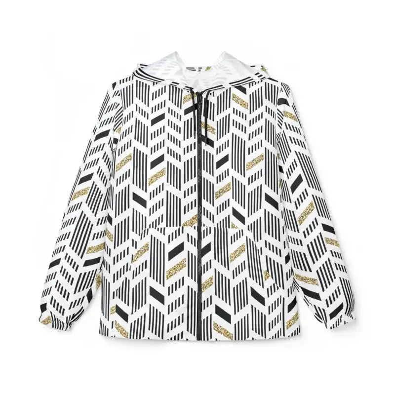 Unisex Windbreaker Jacket Yellow Geometric Pattern