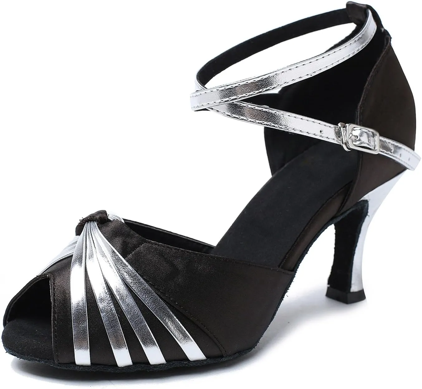 USinishion GL193B WoUSen's Knot Satin Synthetic Latin Professional Dance Shoes Wedding Evening Sandals