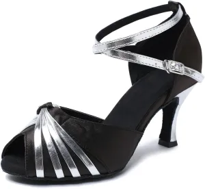 USinishion GL193B WoUSen's Knot Satin Synthetic Latin Professional Dance Shoes Wedding Evening Sandals