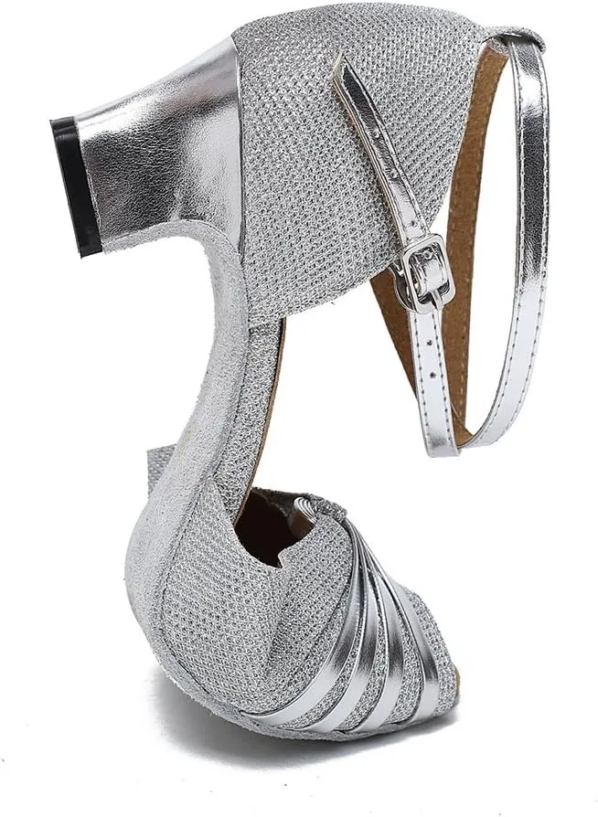 USinishion GL193B WoUSen's Knot Satin Synthetic Latin Professional Dance Shoes Wedding Evening Sandals