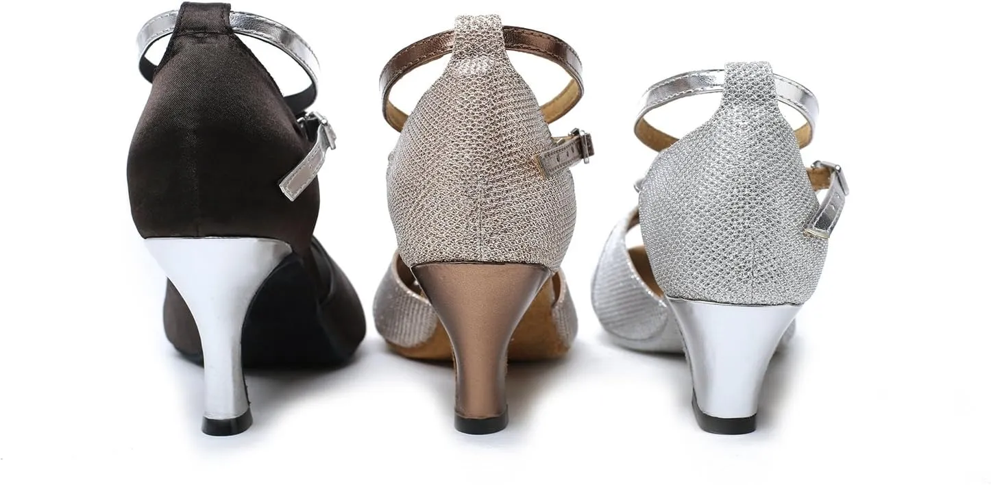 USinishion GL193B WoUSen's Knot Satin Synthetic Latin Professional Dance Shoes Wedding Evening Sandals