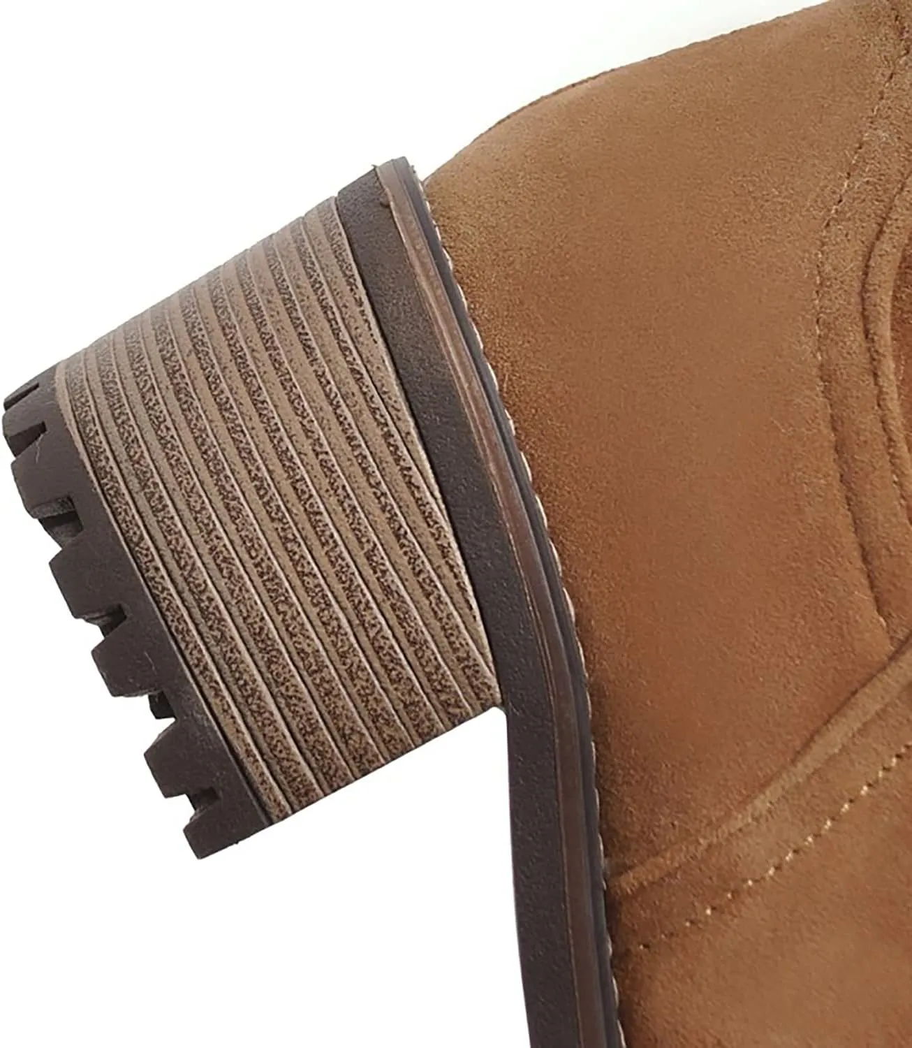 Viuluti Winter Women Knee High Snow Boots Warm Fur Nubuck Leather Tall Boots Fashion Waterproof Chunky Heel Long Boots