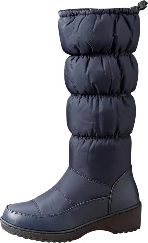 wodceeke Women's Fold Down Knee High Boots Fur Lined Platform Winter Snow Boots Outdoor Waterproof Boots