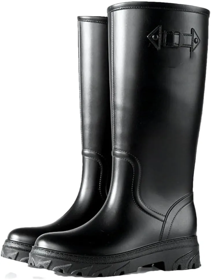 Woman High Water Boots Rain Rubber Shoes Waterproof Galoshes Garden Work Rainboots