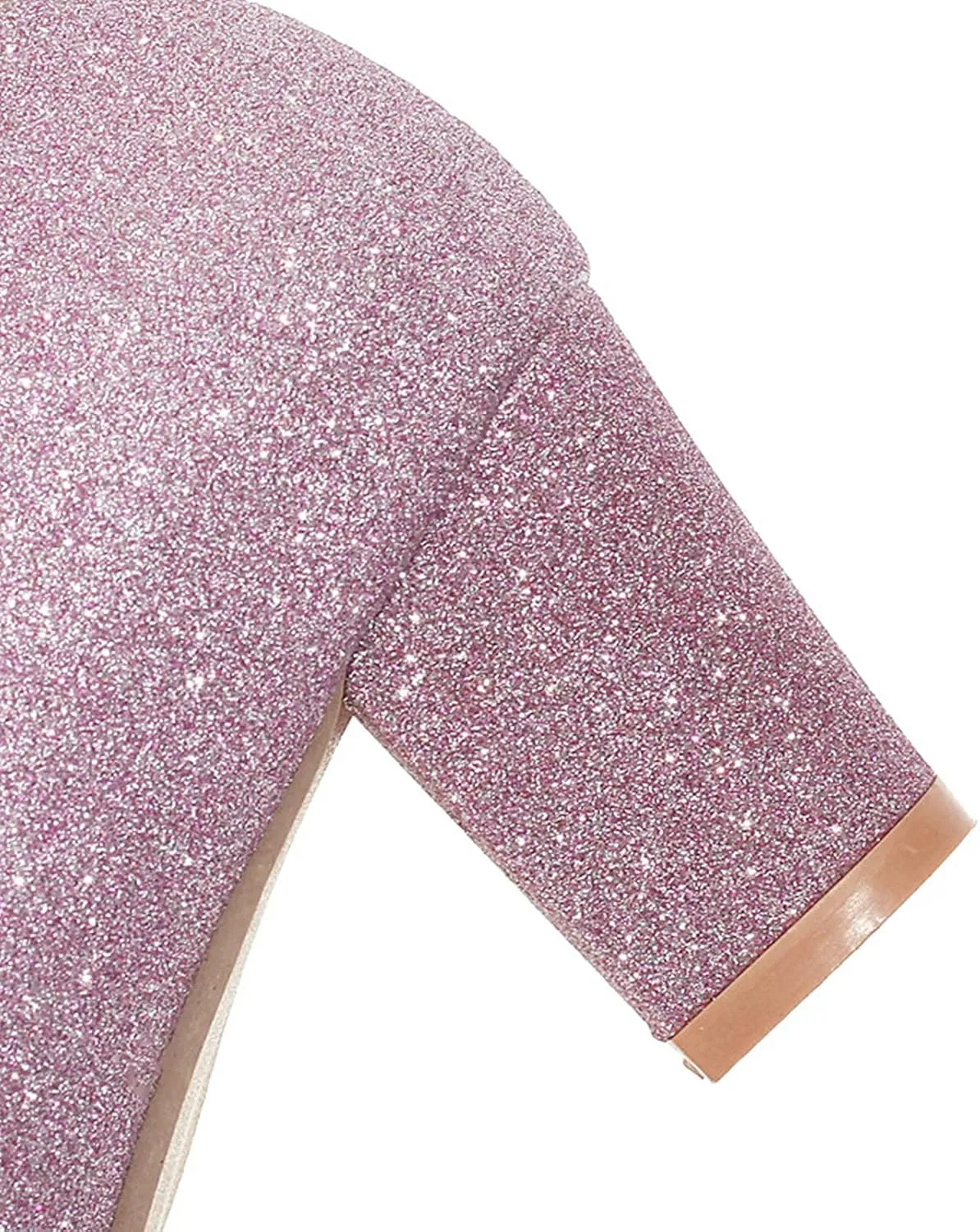 Women Glitter Sequin Mary Jane Pumps Sweet Bow Round Toe Fashion Ankle Strap Chunky Heel Dress Shoes