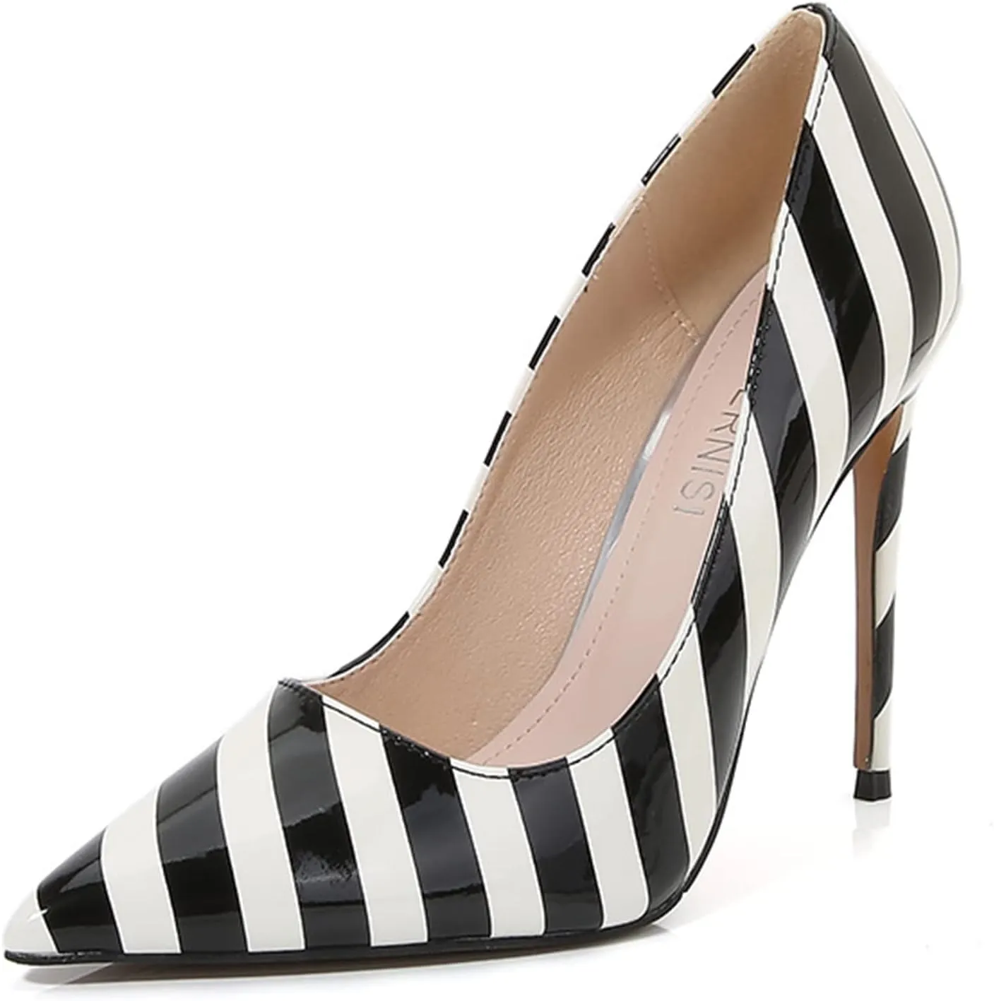 Women Zebra Print Pumps Sexy Pointed Toe High Heel 4.7 Inch/12Cm Party Stiletto Heels Shoes Comfort Dress Slip on Shoes