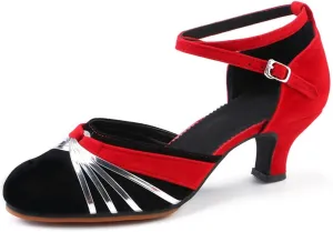 Women's Ankle Strap Sandal Latin Dance Shoes Closed Toe Sandals Evening Heels