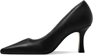 Women's Closed Toe Pointed Pumps Mid High Kitten Heels for Women Dress Shoes Womens Wedding Dressy Shoes