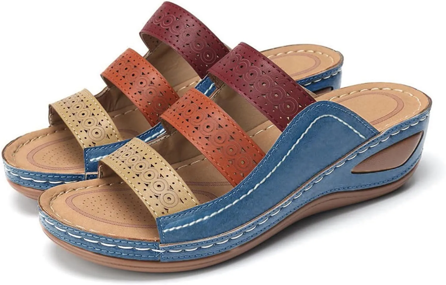 Womens Comfortable Orthopedic Flip Flops with Arch Support Yoga Mat Cushion Summer Beach Sandals for Plantar Fasciitis Pain Relief Walking
