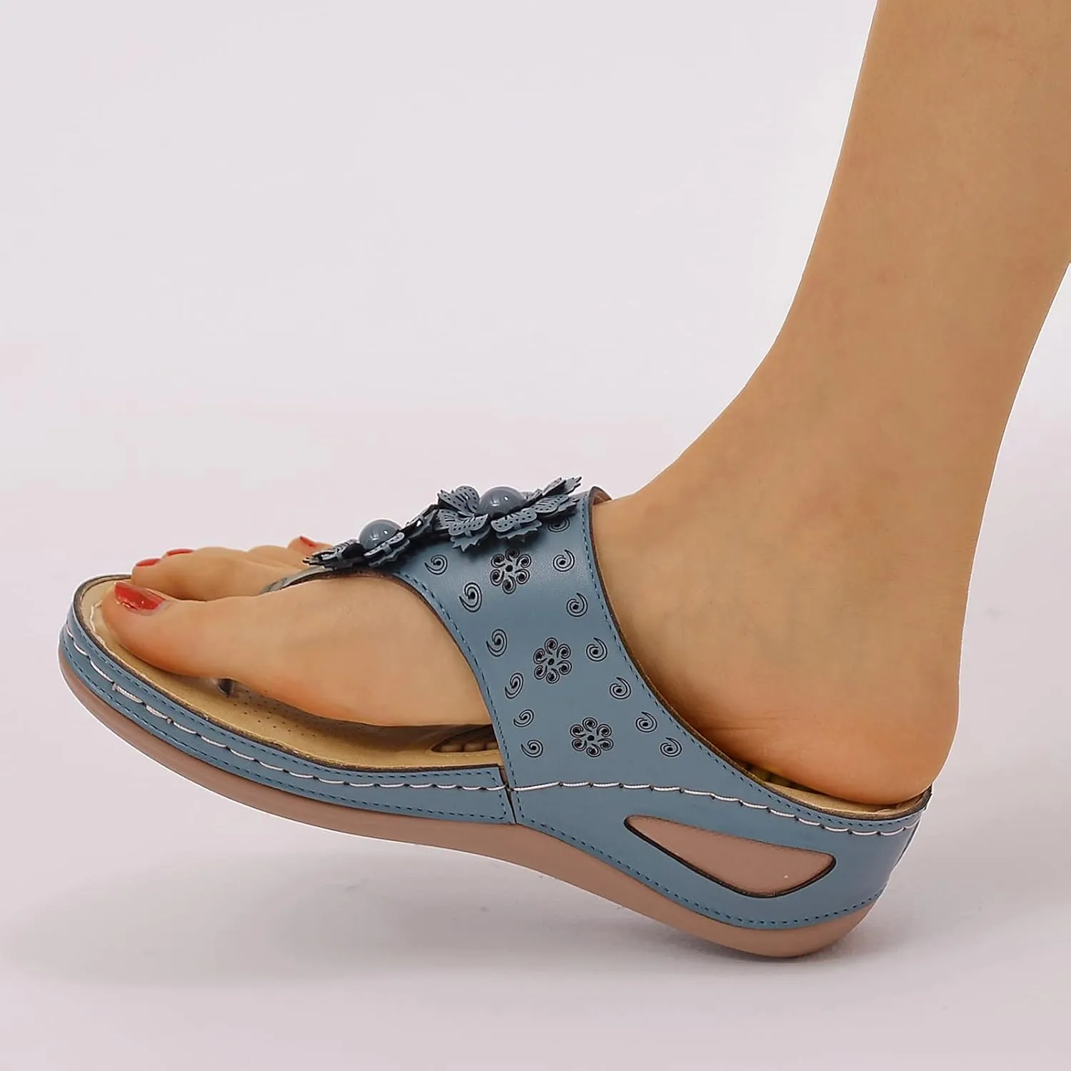 Womens Orthopedic Sandals With Arch Support Summer Casual Flip Flops Adjustable Buckle Beach Walking Shoes Breathable Mesh Quick Dry Sport Sandals Orthopedic Shoes for Women
