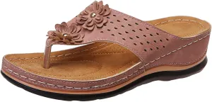 Womens Orthopedic Sandals with Arch Support Walking Shoes Comfortable Plantar Fasciitis Relief Adjustable Thick Sole Summer Beach Casual Outdoor Slides