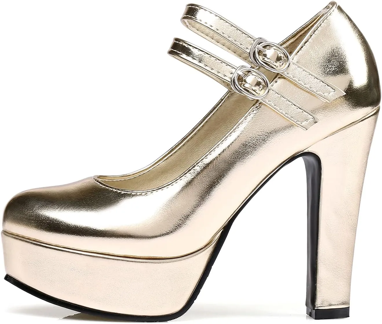 Women's Platform Round Toe Party Shoes Ankle Buckle Strap Sexy Fashion High Heel Dress Pumps