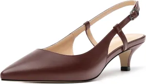 Women's Pumps, Pointed Toe Ankle Strap Heels Shoes for Women Fashion Solid Buckle Kitten Heel Pump