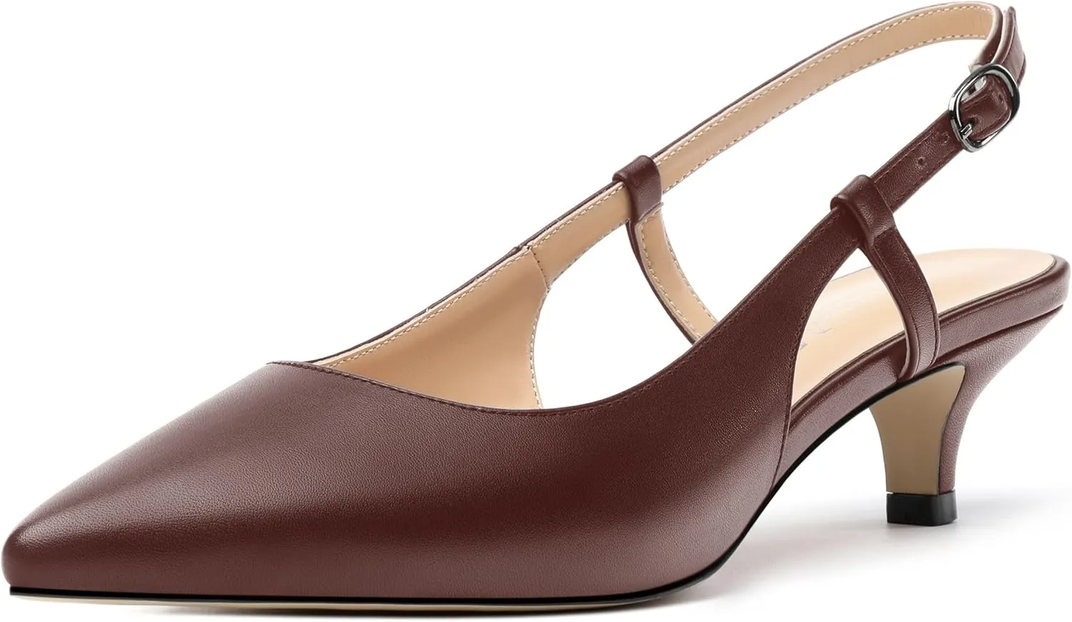 Women's Pumps, Pointed Toe Ankle Strap Heels Shoes for Women Fashion Solid Buckle Kitten Heel Pump