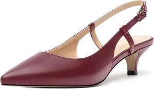 Women's Pumps, Pointed Toe Ankle Strap Heels Shoes for Women Fashion Solid Buckle Kitten Heel Pump