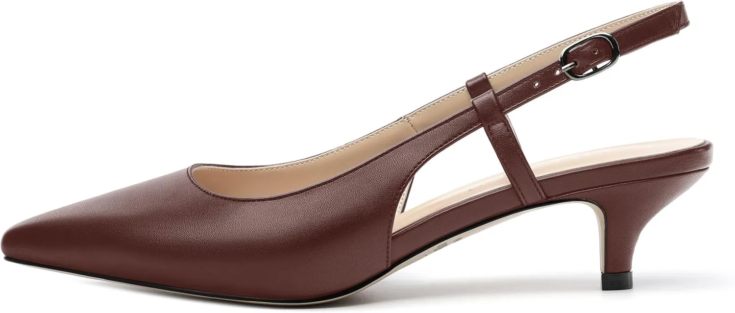 Women's Pumps, Pointed Toe Ankle Strap Heels Shoes for Women Fashion Solid Buckle Kitten Heel Pump