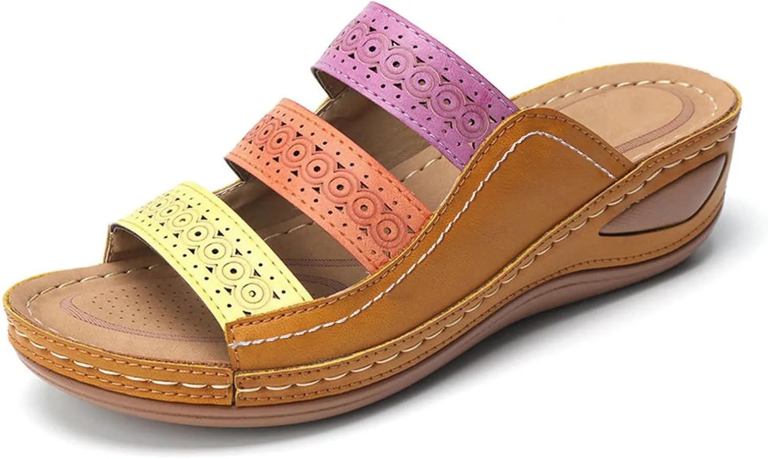 Womens Recovery Sandals Orthopedic with Arch Support Comfortable Walking Shoes Adjustable Thick Cushion Summer Beach Casual Outdoor Plantar Fasciitis Relief