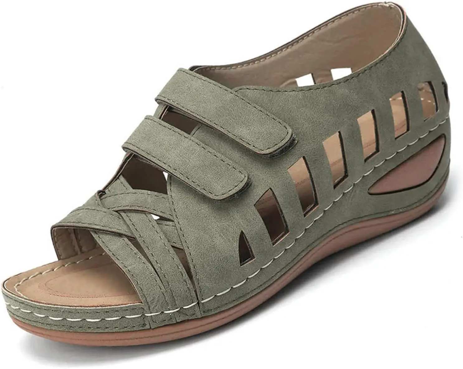 Womens Recovery Sandals Orthopedic with Arch Support Comfortable Walking Shoes Adjustable Thick Cushion Summer Beach Casual Outdoor Plantar Fasciitis Relief