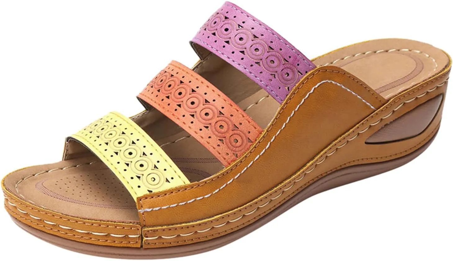 Womens Recovery Sandals Orthopedic with Arch Support Comfortable Walking Shoes Adjustable Thick Cushion Summer Beach Casual Outdoor Plantar Fasciitis Relief