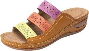 Womens Recovery Sandals Orthopedic with Arch Support Comfortable Walking Shoes Adjustable Thick Cushion Summer Beach Casual Outdoor Plantar Fasciitis Relief