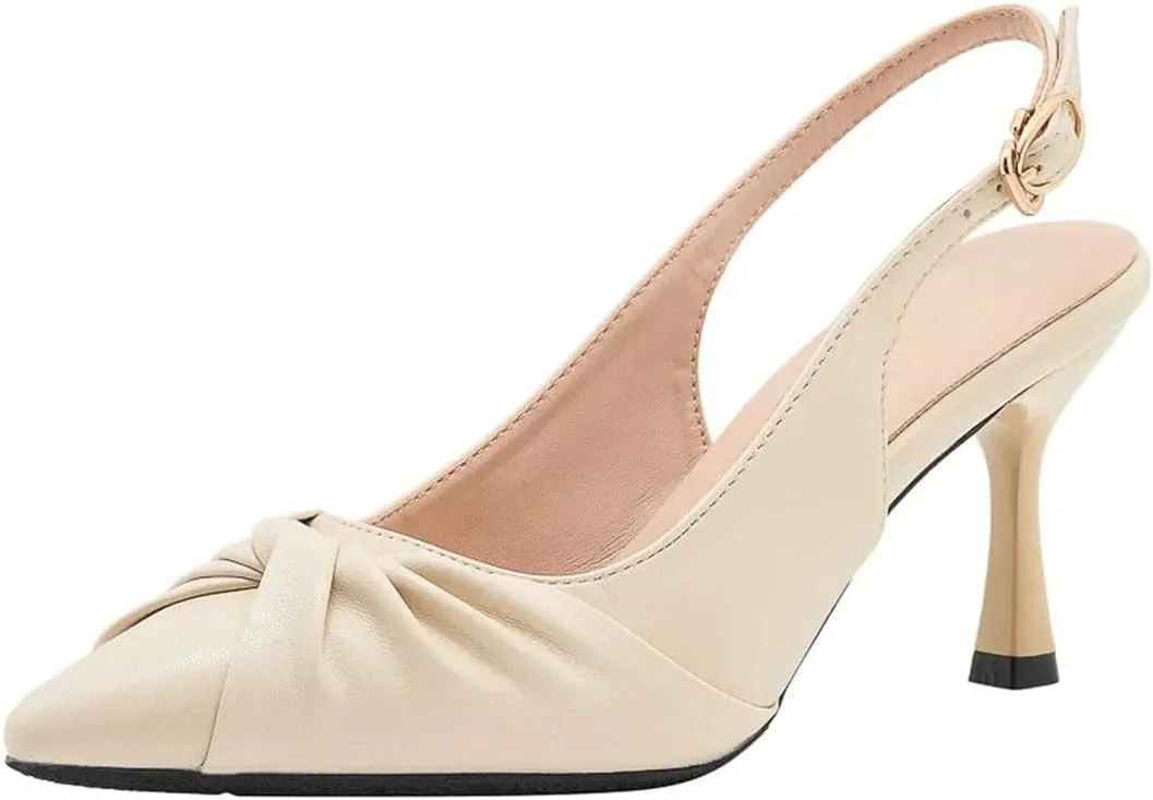 Women's Slingback Pumps Pointed Toe High Heels Elegant Stiletto Party Casual Shoes