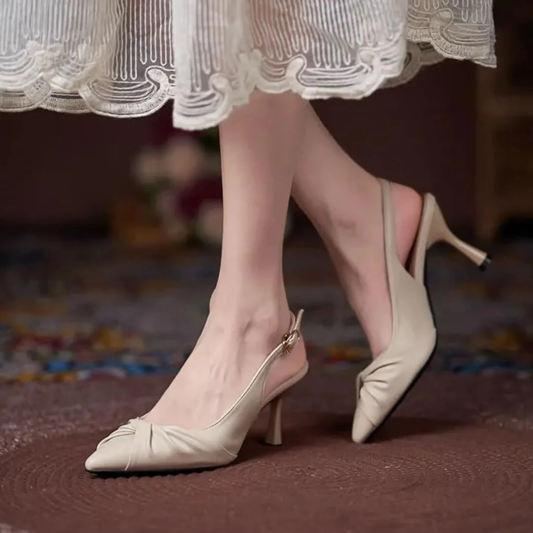 Women's Slingback Pumps Pointed Toe High Heels Elegant Stiletto Party Casual Shoes