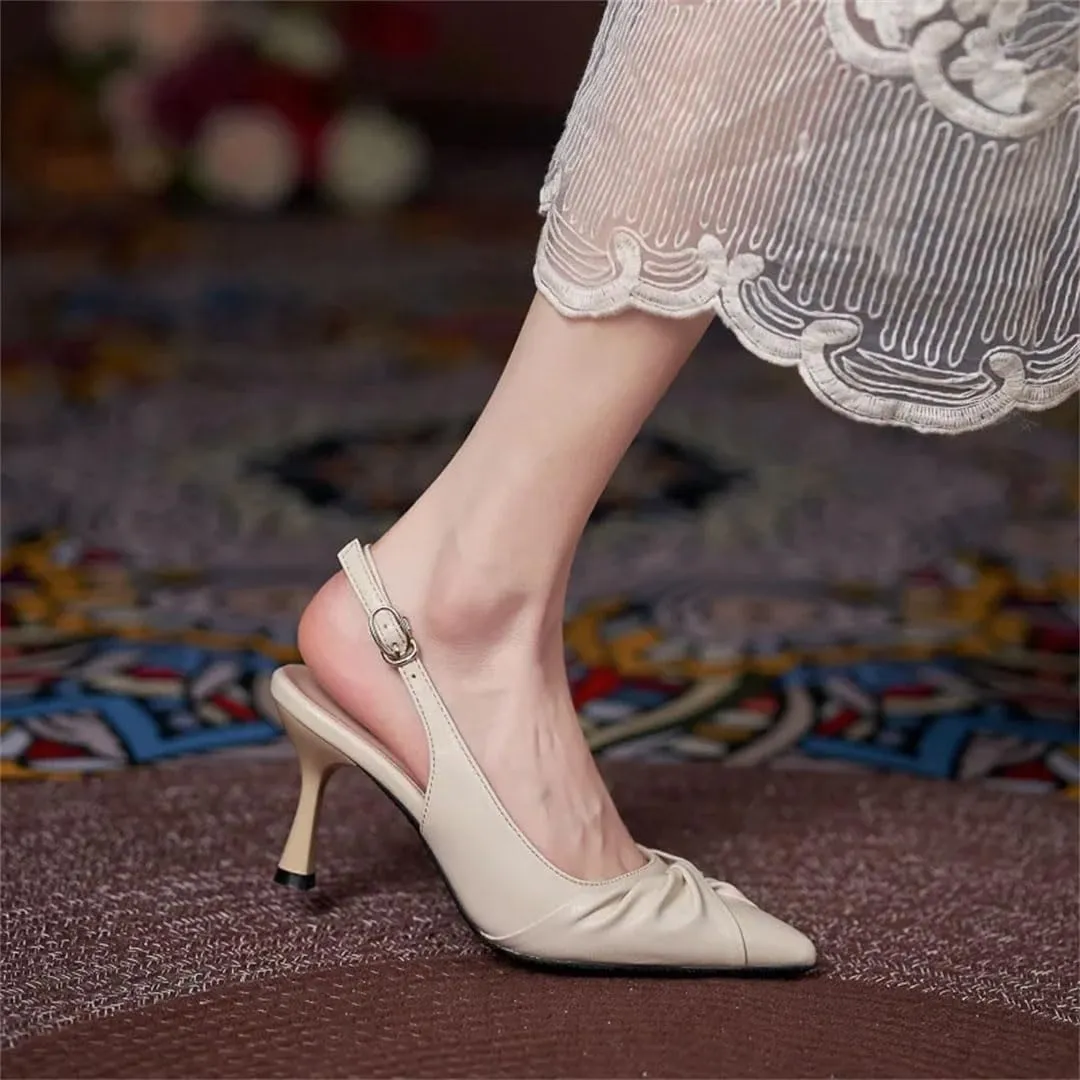 Women's Slingback Pumps Pointed Toe High Heels Elegant Stiletto Party Casual Shoes