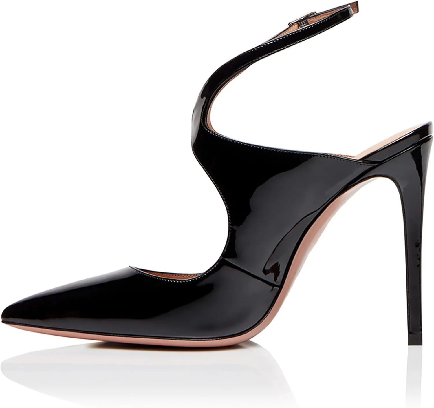 Womens Slingback Stiletto High Heels Closed Pointed Toe Pumps Elegant Ankle Strap Buckle Party Prom Wedding Dress Pumps Shoes
